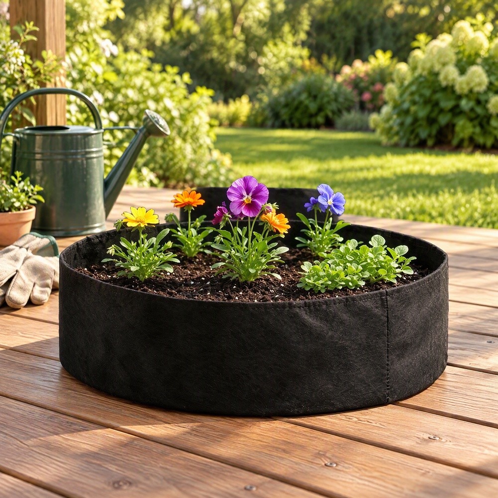 Raised Garden Bed - 대형 원형 펠트 재질의 화분 가방,