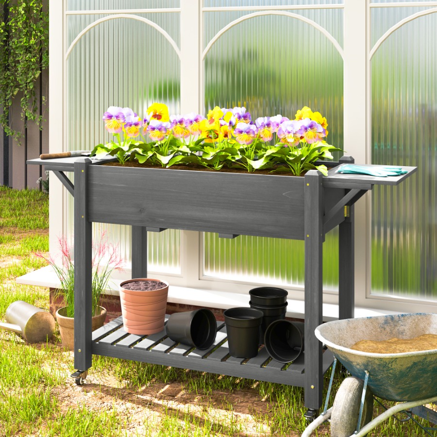 Raised Garden Bed - 나무로 만든 높이 조절형 화분, 잠금