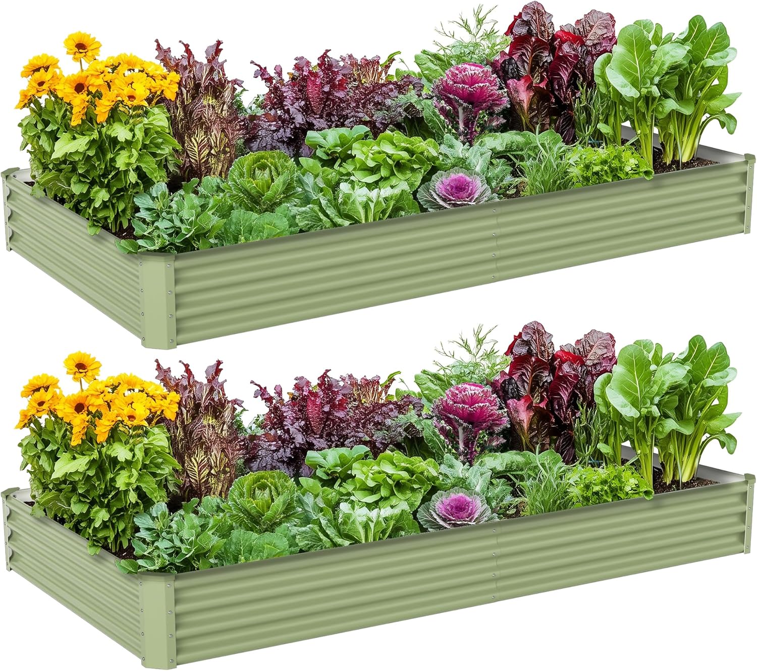 Raised Garden Bed - 야외 채소 재배용 금속 재배상자, 아연