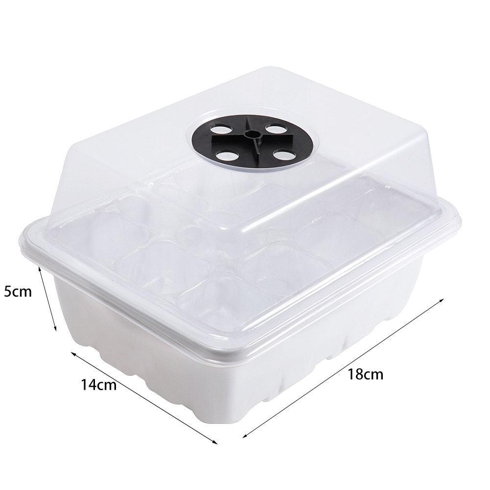 Seed Starter Tray - 12구 습도돔이 있는 묘목 트레이, 식물