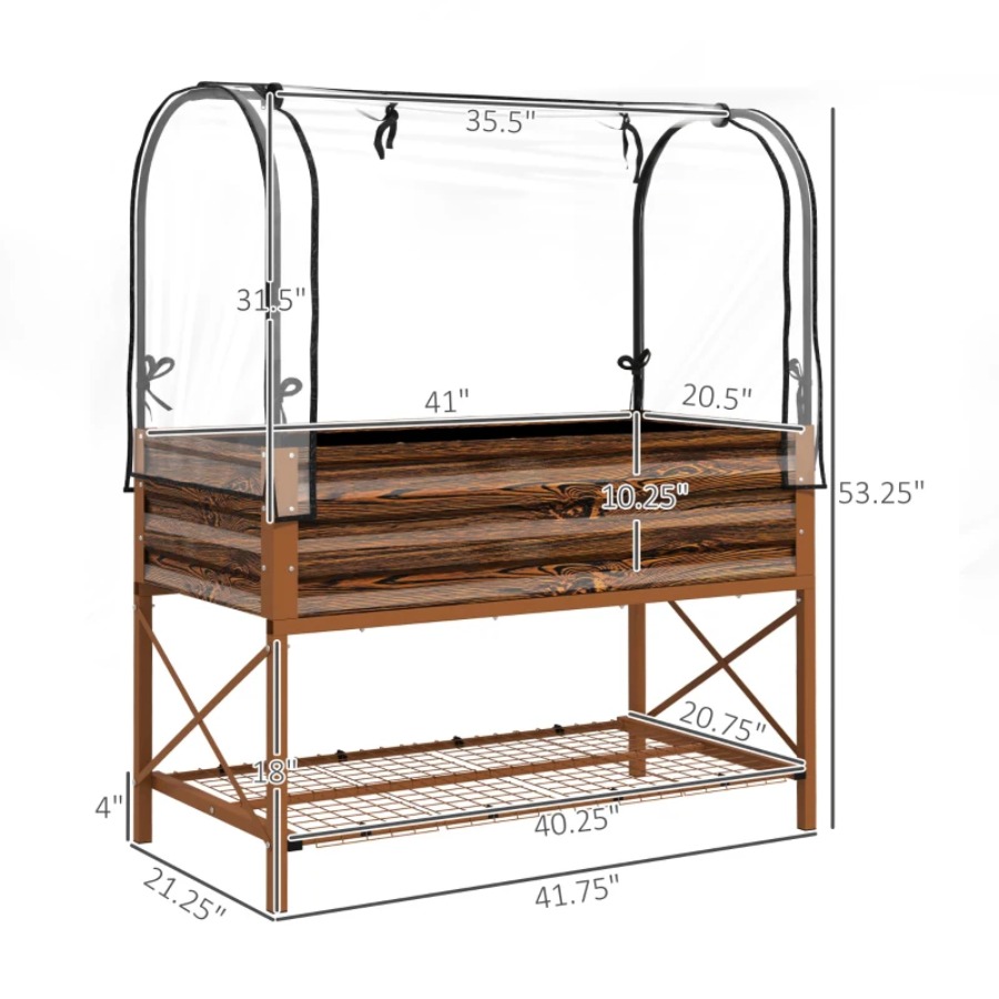Raised Garden Bed - 다리와 덮개가 있는 높이 조절형 화단,