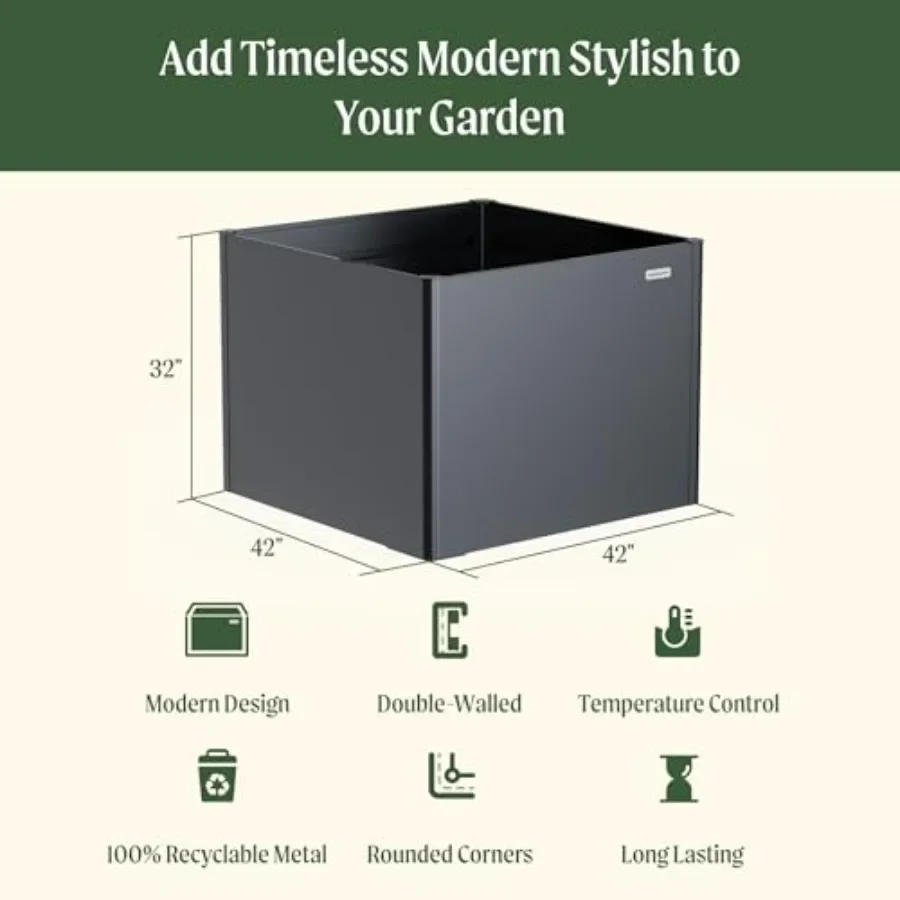 32인치 초고형 높이 조절형 화단, 42인치 x 42인 - Raised Garden Bed 리뷰 및 가격
