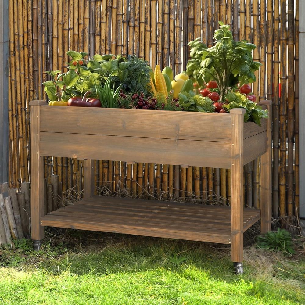 대형 48x24x33인치 바퀴 달린 높이형 정원 화분, - Raised Garden Bed 리뷰 및 가격