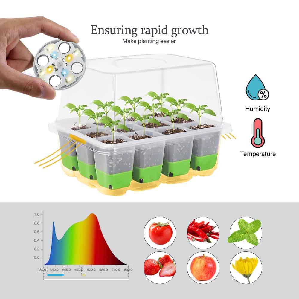 LED 성장 조명 모종 스타터 트레이 키트, 투명 커버 - Grow Light Led 리뷰 및 가격