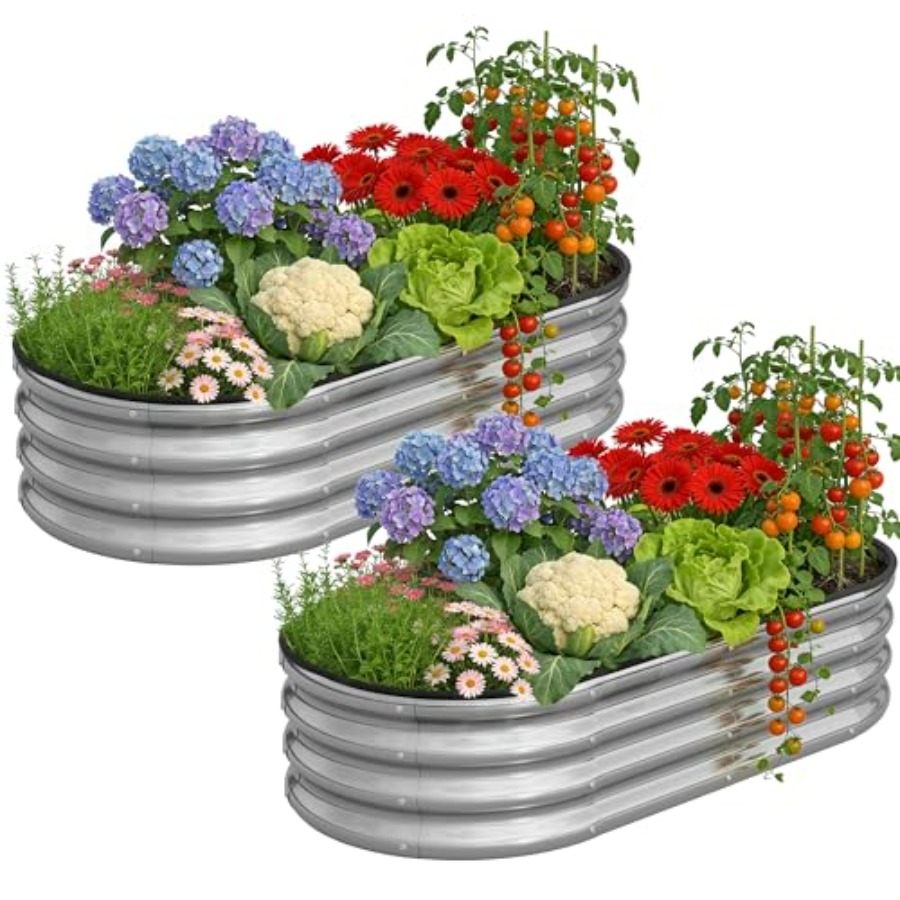 타원형 대형 아연 도금 금속 재배상자 키트, 야외용 간 - Raised Garden Bed 리뷰 및 가격