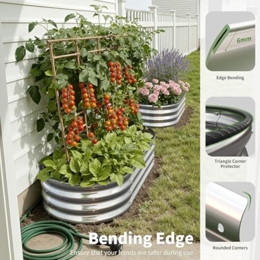 타원형 대형 아연 도금 금속 재배상자 키트, 야외용 간 - Raised Garden Bed 리뷰 및 가격