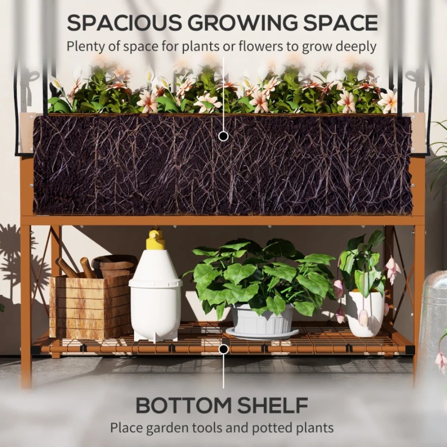 다리와 덮개가 있는 높이 조절형 화단, 바닥 선반이 있 - Raised Garden Bed 리뷰 및 가격