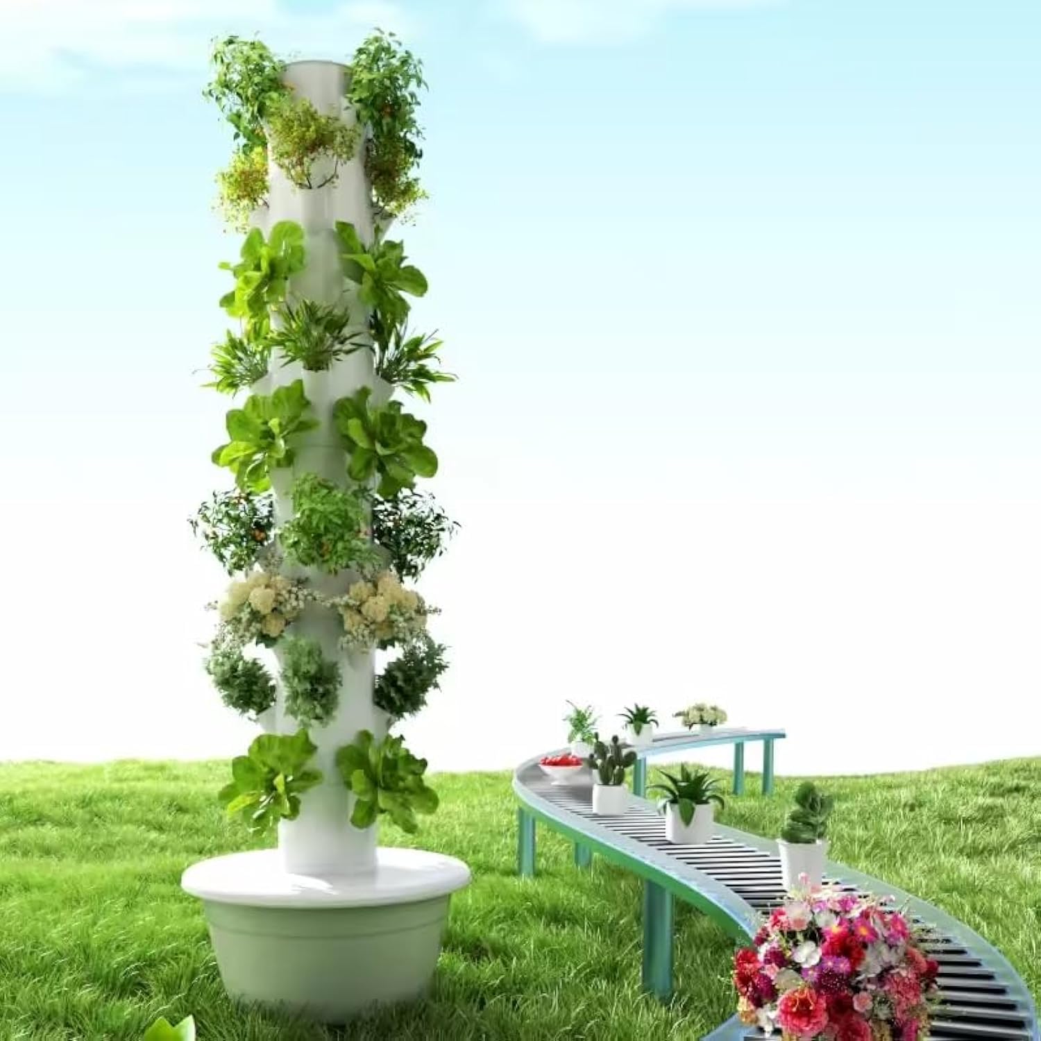 수직 수경 재배 타워 에어로포닉 타워 과일 및 채소용  - Vertical Planter 리뷰 및 가격